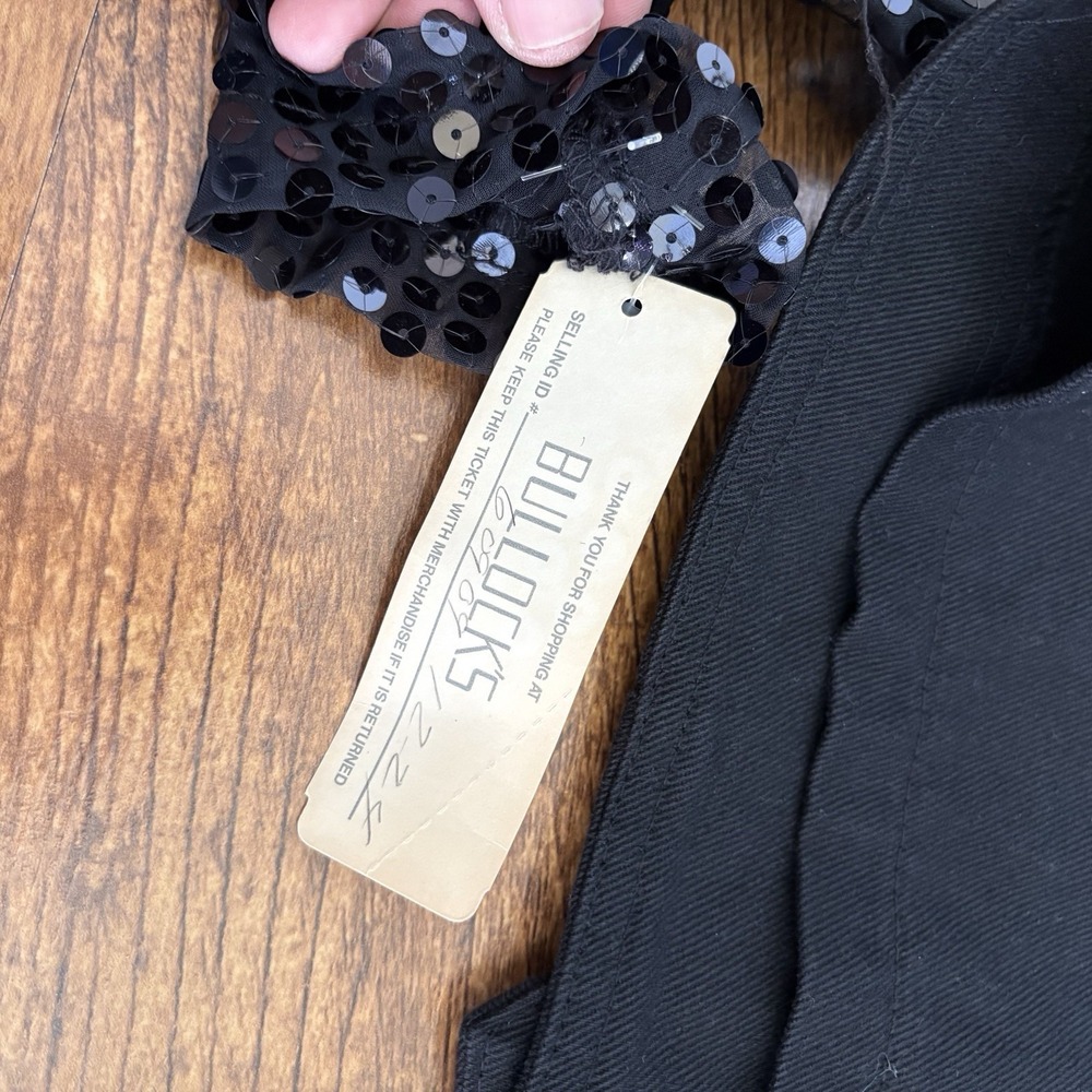 Vintage 80s Black Sequin Embellished Cropped Bolero Jacket Brand Switch Medium - Picture 3 of 10